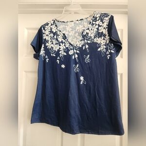 Womens Tee Navy 1X Never Worn